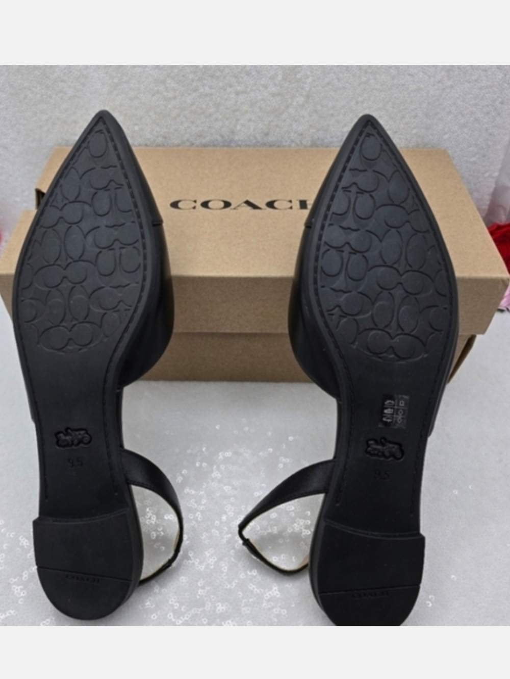 Coach Valerie Classic Slingback Black Leather Slip On Flats Women's 9.5 - Picture 6 of 11